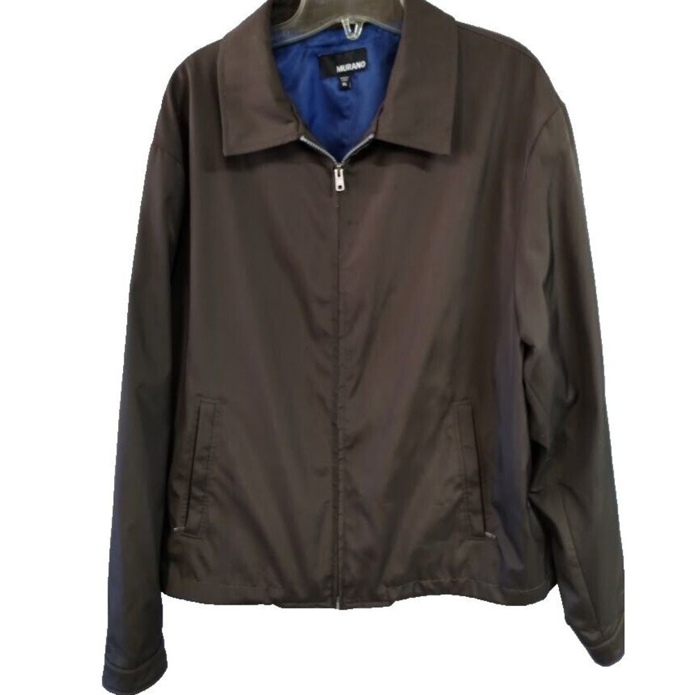 Murano Mens Jacket Brown XL Full Zip Lined Water Resistant
